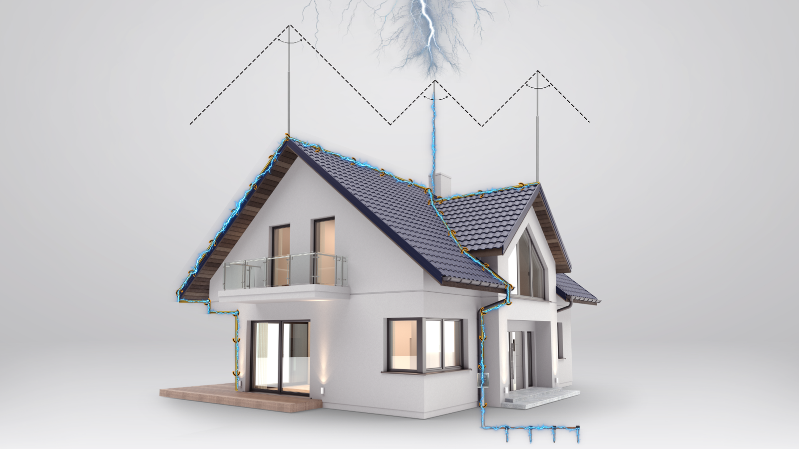 Пасивен гръмоотвод схема